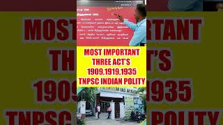 THREE IMPORTANT ACT GOVERMENT OF INDIAN ACTMinto–Morley Reforms Act INDIAN POLITY indianpolity [upl. by Aiekan637]