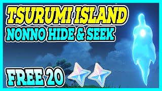 All Nonno Hiding Spot  Hide amp Seek Game in Tsurumi Island  Genshin Impact [upl. by Edythe]