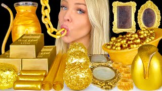 ASMR EDIBLE GOLD BARS HONEY STICKS EDIBLE GOLD PAINT VINTAGE MIRROR CAKESICLES JELLY MUKBANG 먹방 [upl. by Hume517]