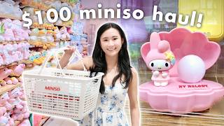 MINISO shop with me  100 haul 🛍️ cute amp useful Sanrio items [upl. by Spanjian]