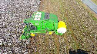 Alabama Cotton Picking 2017 Drone View [upl. by Stedmann]