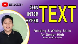 Reading and Writing Skills Ep4  Context Intertext and Hypertext [upl. by Giles]