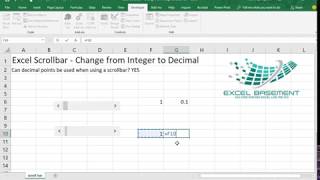 Excel Scrollbar  Change from Integer to Decimal [upl. by Konopka498]