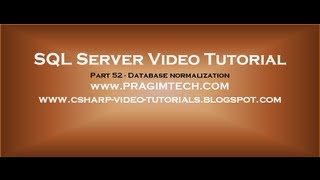 Database normalization Part 52 [upl. by Tremayne459]