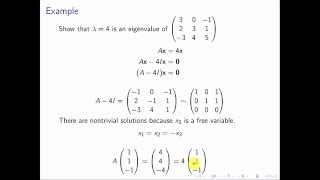 Linear Algebra Eigenvalues and Eigenvectors [upl. by Robina159]