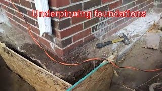 Underpinning Foundations  Diy underpinning footings method to stabilize settlement [upl. by Asus]