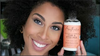 SHEA MOISTURES Coconut  Hibiscus Curl Hair Milk  kinkysweat [upl. by Gwyn552]