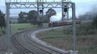 Australian Steam Trains R761 on the Gippsland line at night [upl. by Lenahc707]