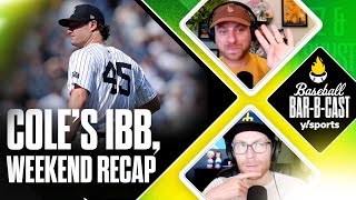 Gerrit Cole’s intentional walk Dodgers desperate for starting pitching  Baseball BarBCast [upl. by Ellak]