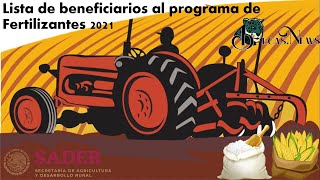 Lista De Beneficiarios del Programa Fertilizantes para el Bienestar 2022 [upl. by Shana]