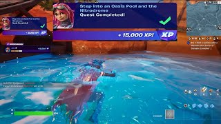 Recover health or gain shields in an Oasis Pool Fortnite Weekly Quests [upl. by Adnoral]