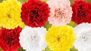 Ideen mit Herz  Nelken aus KreppPapier basteln  DIY Blüten  Bunte Papierblumen [upl. by Tracy309]