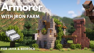 ARMORERS HOUSE amp AUTOMATIC IRON FARM  Minecraft Tutorial  Java amp Bedrock 121 [upl. by Mandie]