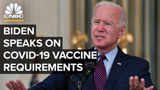 President Biden delivers remarks on Covid19 vaccine requirements — 10721 [upl. by Coletta712]