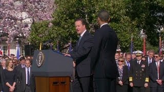 President Obama schools PM David Cameron on bracketology [upl. by Romeon]