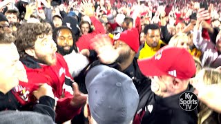 Jack Harlow Celebrates With Coach Brohm As Louisville Fans Storm Field After Notre Dame WIN [upl. by Ettenej93]