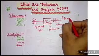 What are Polarizer and Analyser [upl. by Athena601]