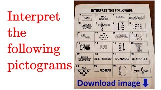 Interpret the Following Pictograms with Answer Part 1 with English subtitles [upl. by Bowne929]