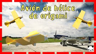 Avión de hélice de origami [upl. by Nosmas]