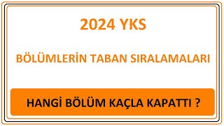 YKS 2024 SIRALAMALARI AÇIKLANDI  HANGİ BÖLÜM KAÇLA KAPATTI YKS 2024 TABAN PUANLARI [upl. by Adnat940]