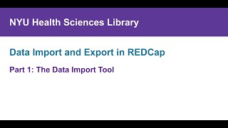 Data Import and Export in REDCap Part 1 The Data Import Tool [upl. by Arihay]