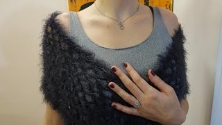 sciarpa in filato pelliccia  Scarf with fur yarn [upl. by Arria209]