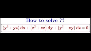 PDE Solving a homogeneous Pfaffian differential equation in 3 variables [upl. by Rawdin]