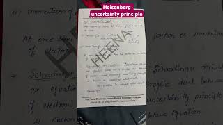 Heisenberg uncertainty principle for Bsc MSc ytshorts chemistrynotes subscribe [upl. by Hamian]