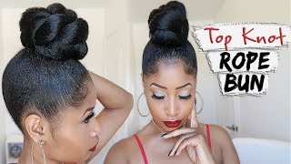 THE TOP KNOT ROPE BUN ➟ hair howto [upl. by Ide]