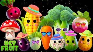 Beach Vegetable Dance Party SensoryFunky Veggies ExtendedFun Dance Video with music and animation [upl. by Gaiser362]