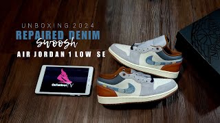 Unboxing 2024 REPAIRED DENIM SWOOSH Air Jordan 1 Low SE [upl. by Psyche27]