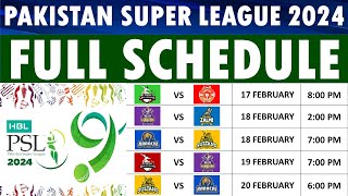 PSL 2024 Schedule announced PSL 9 Schedule Dates venues amp timings [upl. by Eachern788]