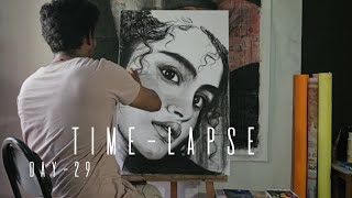 Timelapse video  Day29  timelapse timelapsevideo art charcoal [upl. by Oelak]