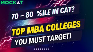 Top MBA Colleges to Apply for  70  80 CAT 2023 Percentile  Mockat [upl. by Farrica]