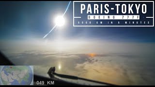 BOEING 777 PARIS TOKYO TIMELAPSE IN 4K 720P HD 2 [upl. by Atteyek966]