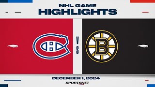 NHL Highlights  Canadiens vs Bruins  December 1 2024 [upl. by Myrtle]