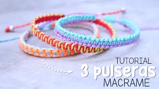 PULSERAS de hilo FACILES de hacer con 2 colores 🤩 tutorial [upl. by Blum]