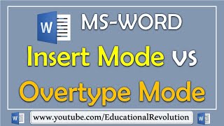 How to switch between Insert and Overtype Mode in MS Word [upl. by Hines]