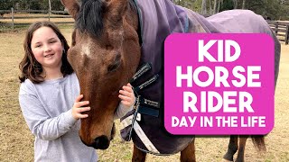 Horseback riding lessons for kids  Equestrian DAY IN THE LIFE  Horse riding vlog [upl. by Nonnarb]