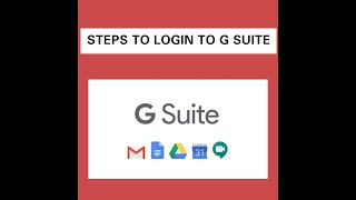 STEPS TO LOGIN TO G SUITE  GOOGLE CLASSROOM [upl. by Ainoval]