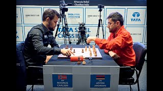 Levon Aronian vs Magnus Carlsen  Tata Steel Chess India Rapid 2019 [upl. by Rapp]