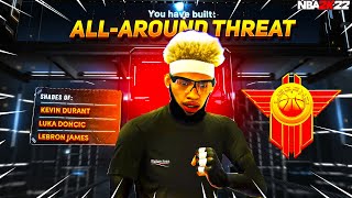 RARE quotALLAROUND THREATquot BUILD IS OVERPOWERED on NBA 2K22 67 99 SPEED HIGH 3PT AND SPEEDBOOSTS [upl. by Labotsirc]