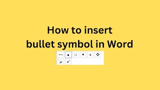 How to insert bullet symbol in Word [upl. by Letnohs]