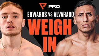 Probellum Sheffield WeighIn Edwards vs Alvarado [upl. by Isaak608]