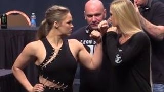 UFC 193 Ronda Rousey vs Holly Holm Staredown [upl. by Orly127]