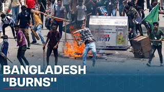 Bangladesh Protesters Set State TV HQ On Fire Internet Shut At Least 32 Killed [upl. by Melesa]