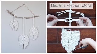 How To Make A Macrame Feather Wall Hanging  Tutorial For Beginners [upl. by Aicirt]