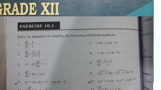 Differential Eq Grade12 Ex181 part1 [upl. by Eulalia]