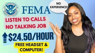 Same Day Job Offer Fema Is Hiring To Listen To Calls From Home Free Headset amp Computer Provided [upl. by Delia]