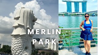 Merlion park Singapore vlogs series Megan Megs [upl. by Ecreip]